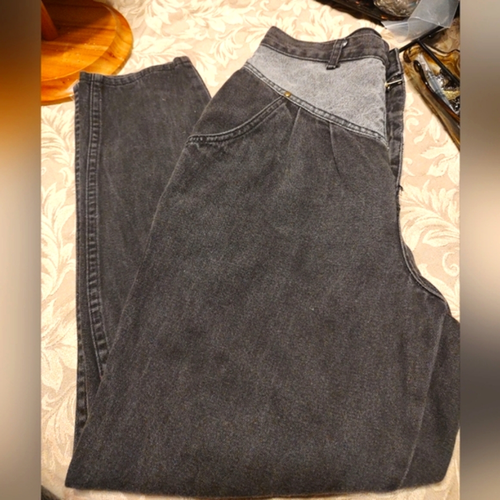 🐈⬛🩶🐈⬛ Amazing Vintage 80's Authentic Gitano 2-Toned Black & Grey Jeans - 10 - Picture 3 of 16